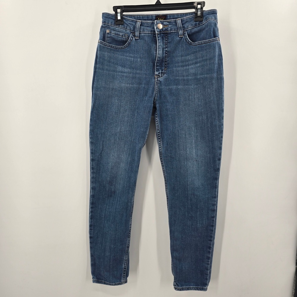 Lee Womens High Rise Skinny Jeans Medium Wash Denim‎ Pants Size 10M 112324052